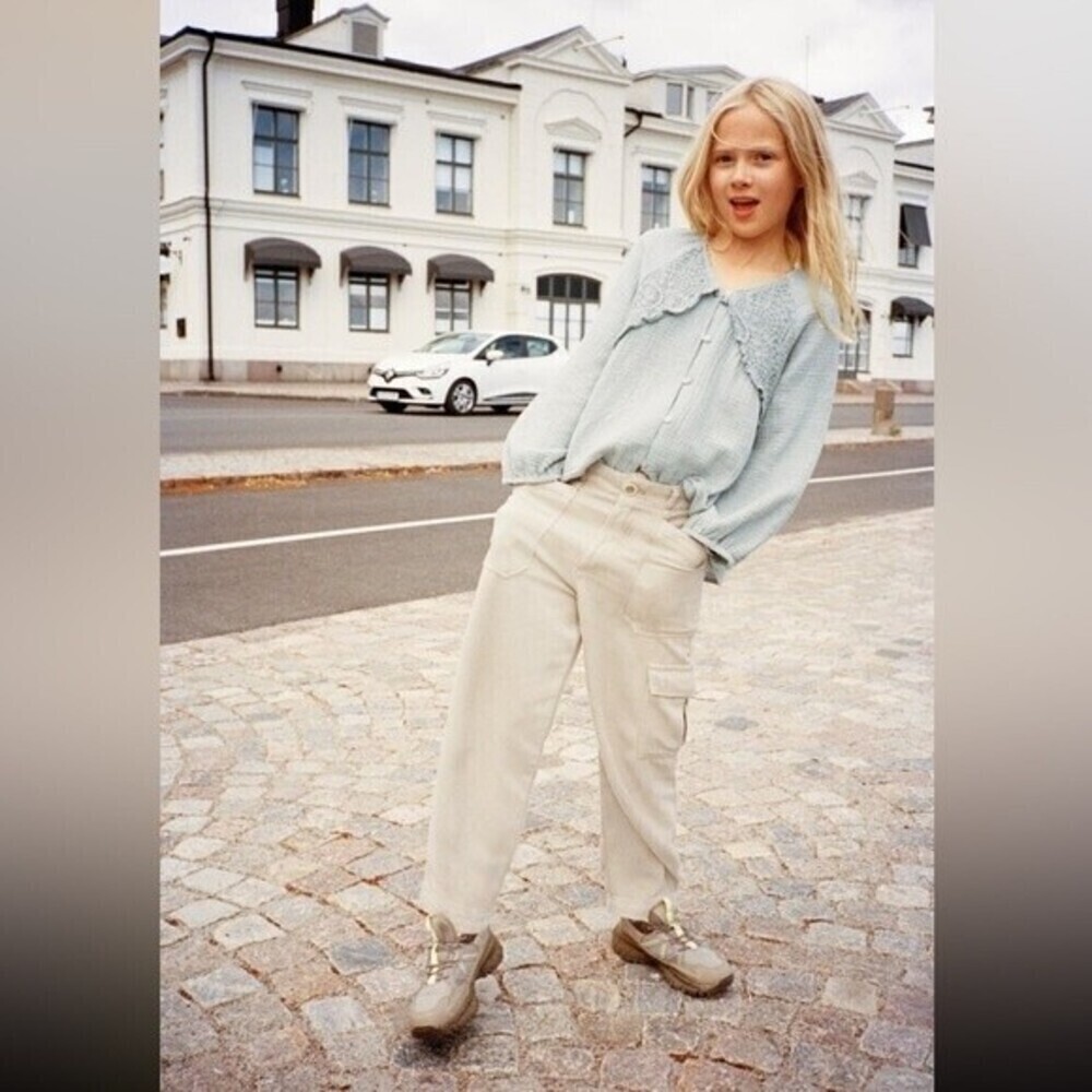 NWT Zara Girl’s SZ 13-14 Beige Cargo Pants